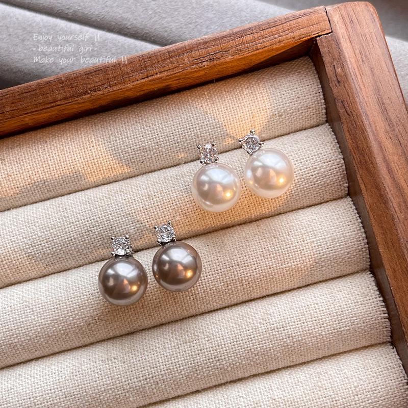 S925 Silver Pearl & Zircon Earrings: Elegant, Versatile, High-Grade Design for Women