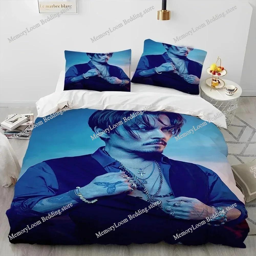 Movie Poster Cool Johnny Depp Bedding Set Single/Full/Queen Size 3D Print Duvet Cover Bedroom Decor Soft Set Home Textileextile