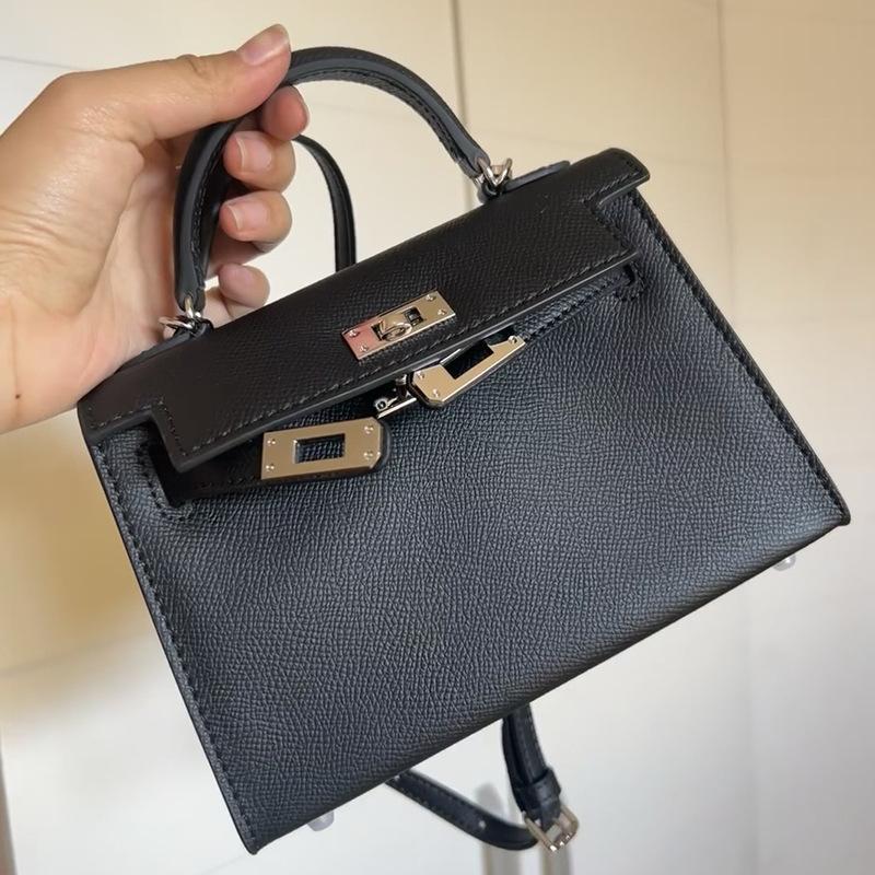 2025 New women's bag palm pattern second generation KellI bag cowhide mini Kelli bag shoulder bag crossbody handbag