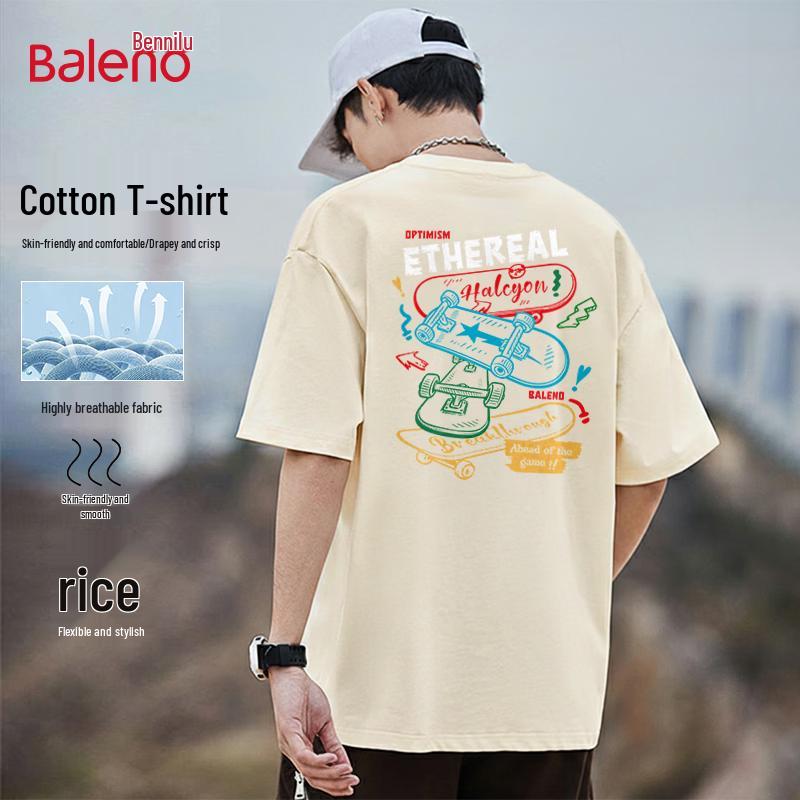 Baleno Men s Pure Cotton Graphic Short Sleeve T-Shirt S