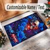 Gothic Theme Crystal Velvet Floor Rug Personalized Custom Name Text Warm Carpet Home Decoration