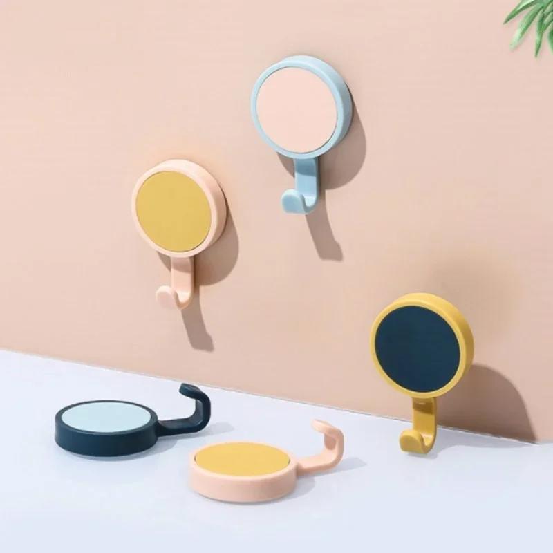 3pcs/set Nordic Style Wall Hanger Hook 360 Degree Rotatable Seamless Adhesive Spinning Hanging Hooks Bathroom Organizer