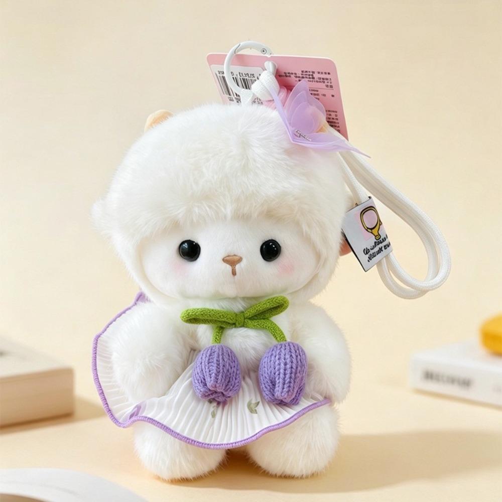 Soft Sheep Doll Keychain Plush Backpack Pendant Ornament Cute Bag Hanging Decor Bag