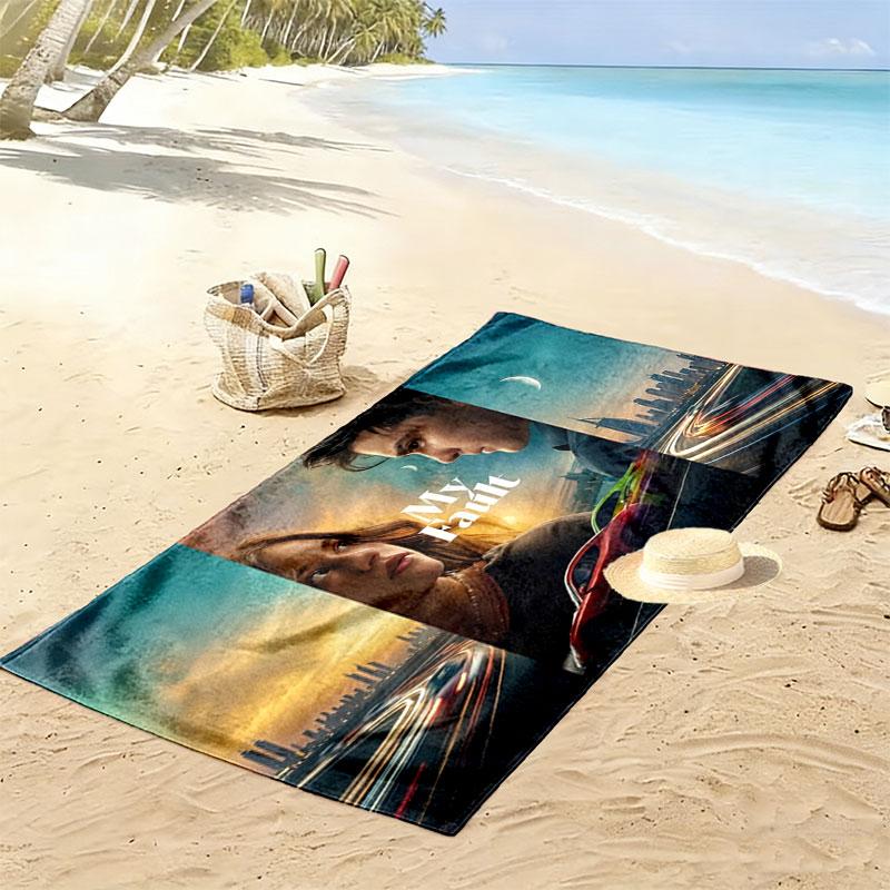 My Fault Print Beach Towel, Large Soft Quick Dry Towel for Beach Camping Swimming