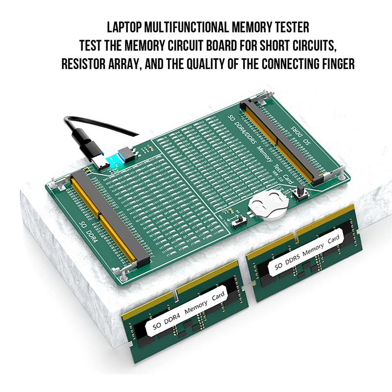 2 in 1 Memory Diagnostic Analyzer RAM Tester with LED Light DDR4 DDR5 Memory Tester Tool for Laptop Desktop Server Computer