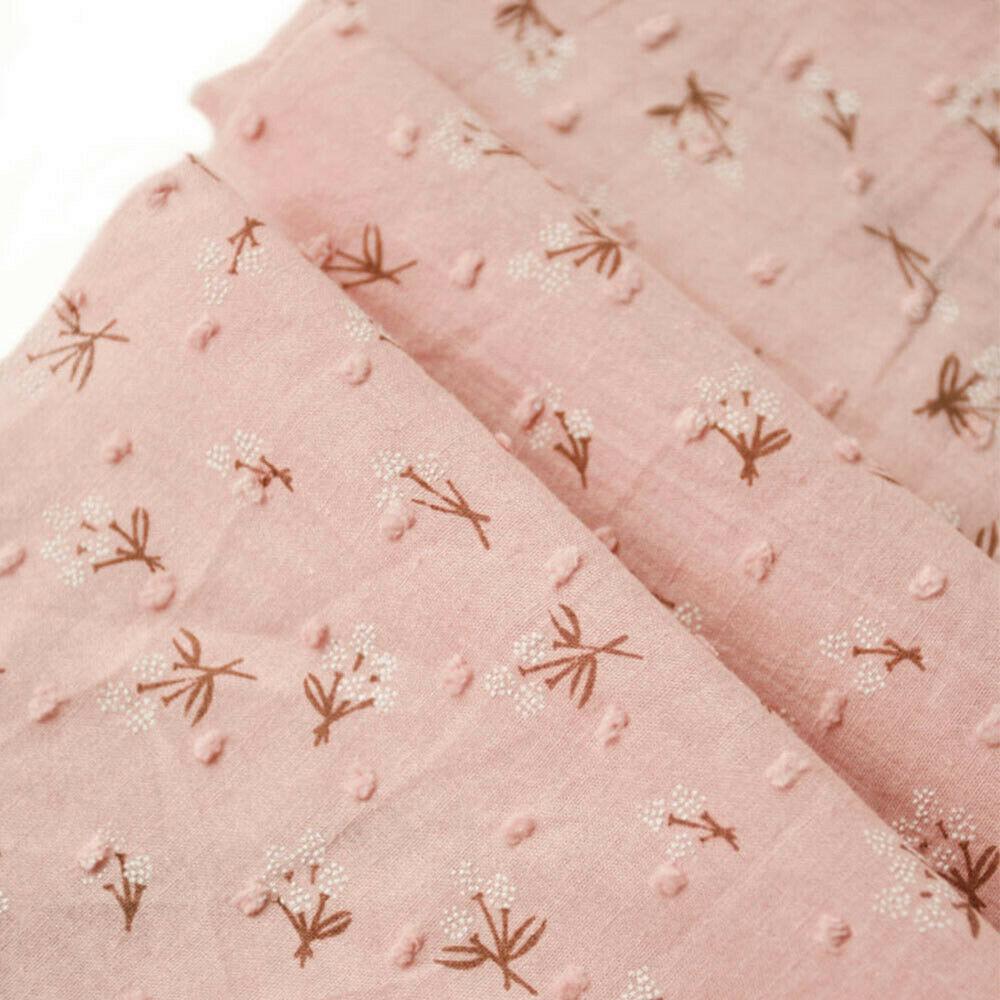 45x135CM Daisy Fresh Floral Bubble Printed Breathable Pure Cotton Fabric Diy Sewing Quilting Craft Girls Dress Skirt Clothing