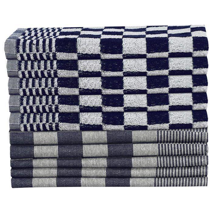VidaXL Ensemble de Serviettes 20 pcs, Torchons Absorbants de Séchage, Chiffons de Nettoyage, Essuie-mains de Cuisine Salle 136289