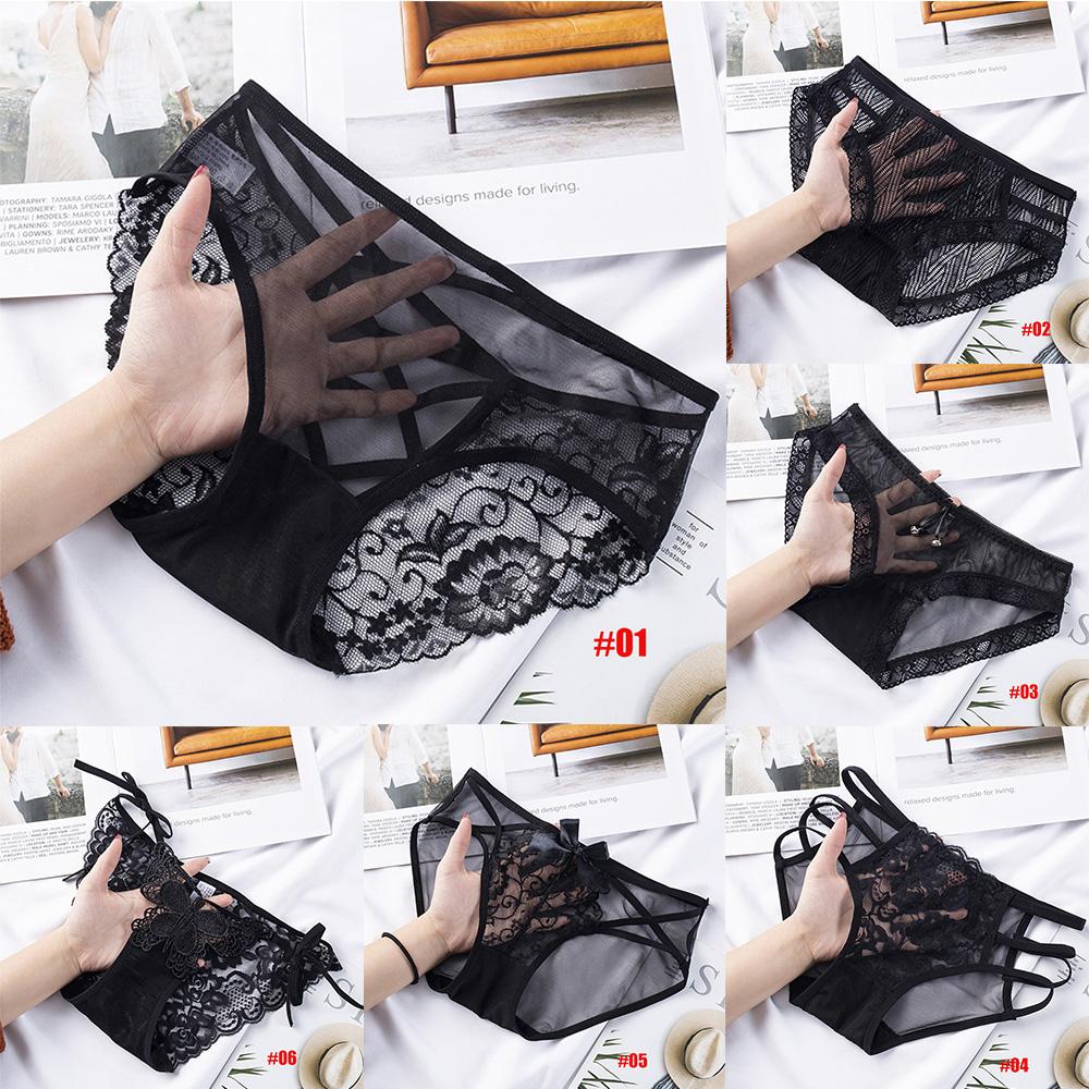 Thin Fashion Mesh Lace Low waist Transparent Briefs Lingerie Sexy Lace Panties