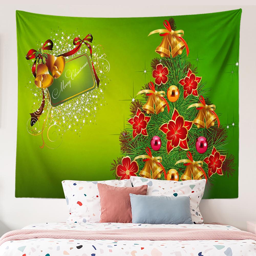 С Рождеством Санта-Клаус с рисунком елки гобелен на потолок дома — фото 5