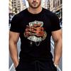 European Sizes T Shirts for Men Big and Tall Black Crew Neck Mens Graphic Breathable T Shirt Print Comfortable Fit Casual Tee