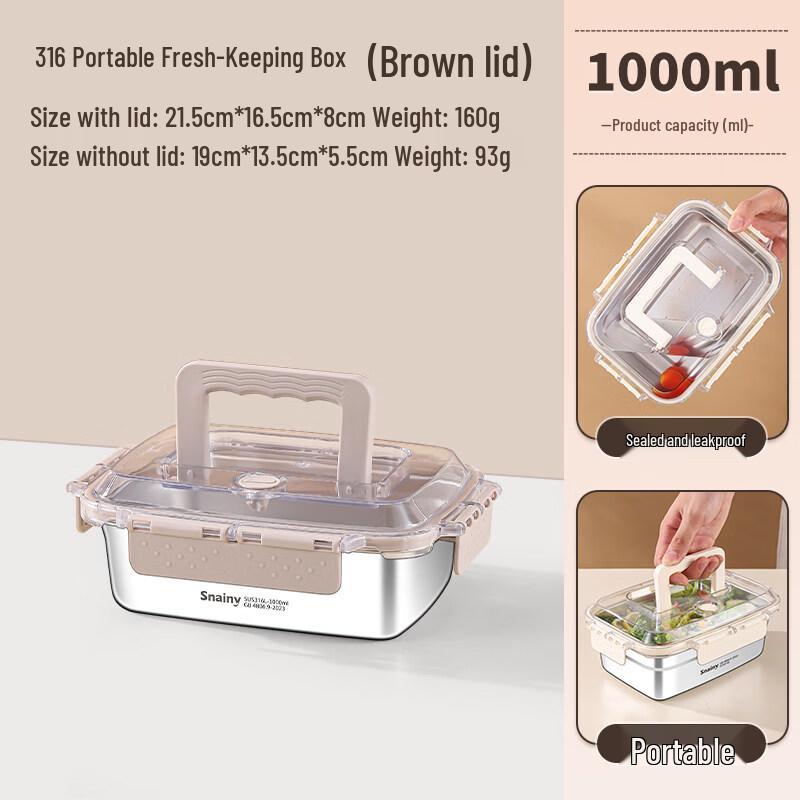 DM 316L Stainless Steel Portable Lunch Box
