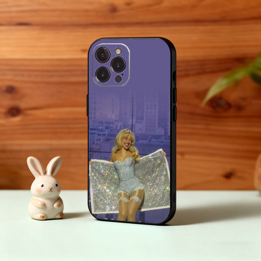 S-Sabrina Carpenter Singer Phone Case For iPhone17 16 15 14 13 12 11 Pro Max Plus,5G Soft Black Case