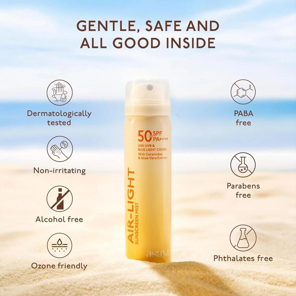 Asaya Air Light Sunscreen Spray SPF 50 PA++++ - 75ml