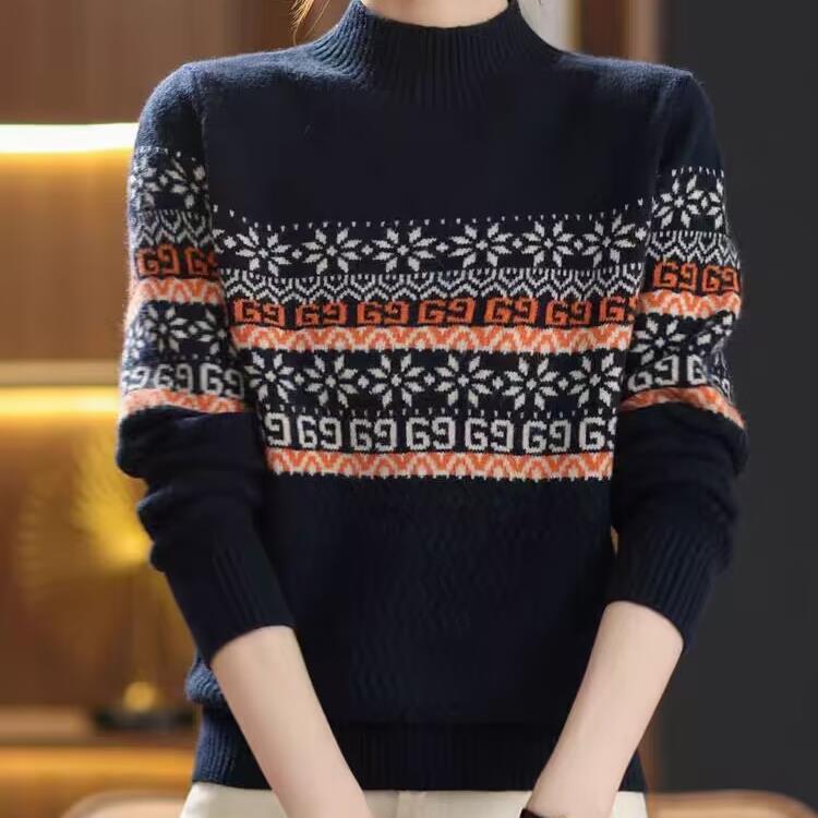 Half Turtleneck Base Shirt for Women's Fashionable Inner Wear Autumn Clothes New Style with Skirt Thick Sweater