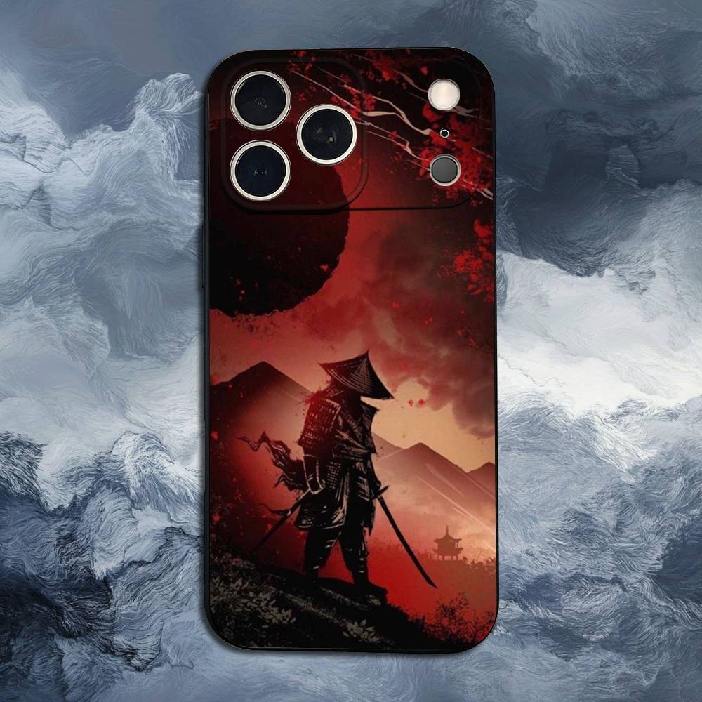 B-Bushido S-Samurai For iPhone 13,16,11,14,17,12,15,Plus,Pro Max,XS,X,XR,SE,Mini,8,7,Phone Case Soft Silicone Black
