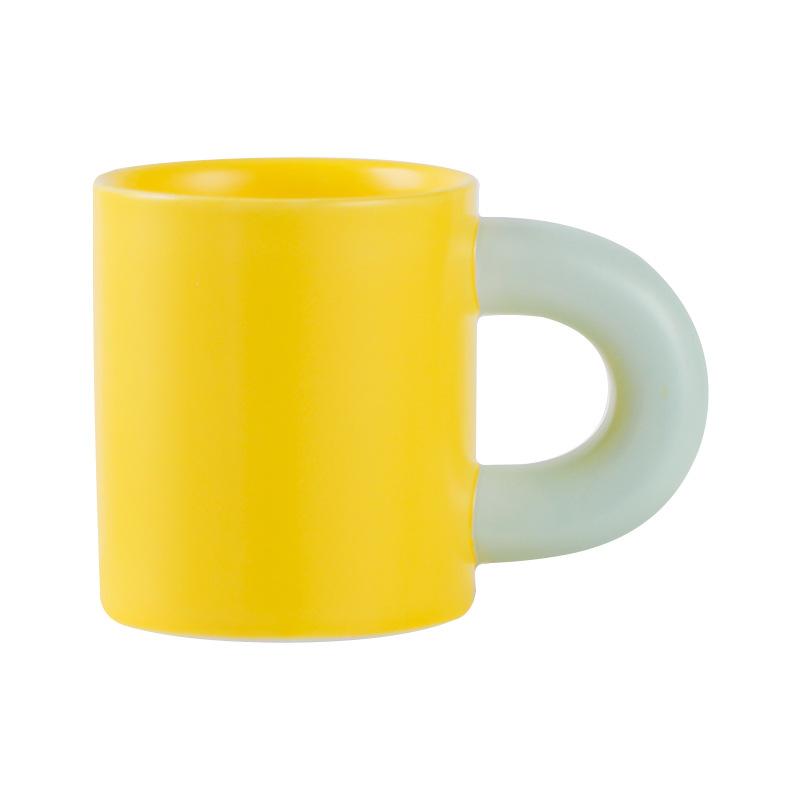European Mug Creative Macaron Ceramic Cup Coffee Cup Breakfast Cup Tea Cup Water Cup Mouth Cup Couple Solid Color