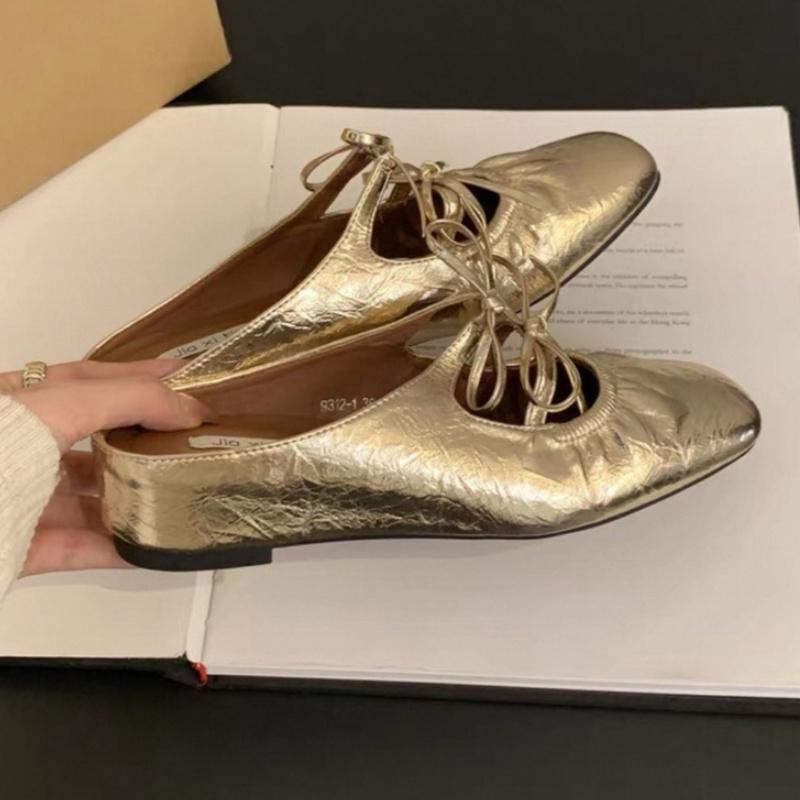 

Fashion Summer New Style Slip-on Ballet Slippers Butterfly Knot Flat Shoes Mary Jane 2025 Fashion High Quality Soft Comfy Women Slippers 35 золотой