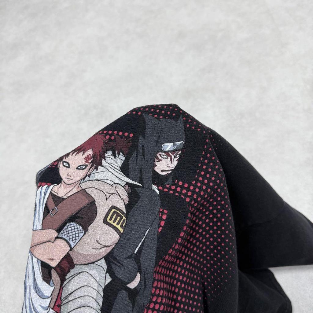 [USED] Vintage 2000s Naruto Gaara Short Sleeve Shirt, Anime, Manga, Black, Size 10