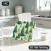 1pc Tissue Box, Whimsical Festive Christmas Trees Golden Stars Joy Pattern, 2D Flat Printing, Multi-Use, Portable, Tissue Organizer, for Home