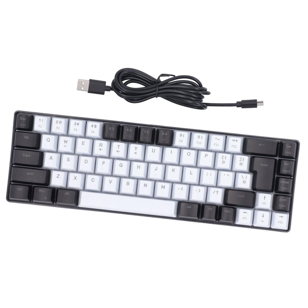 Membrane Gaming Keyboard 68 Keys RGB Backlit Ergonomic USB Interface Computer Keyboard for Win System Office Family