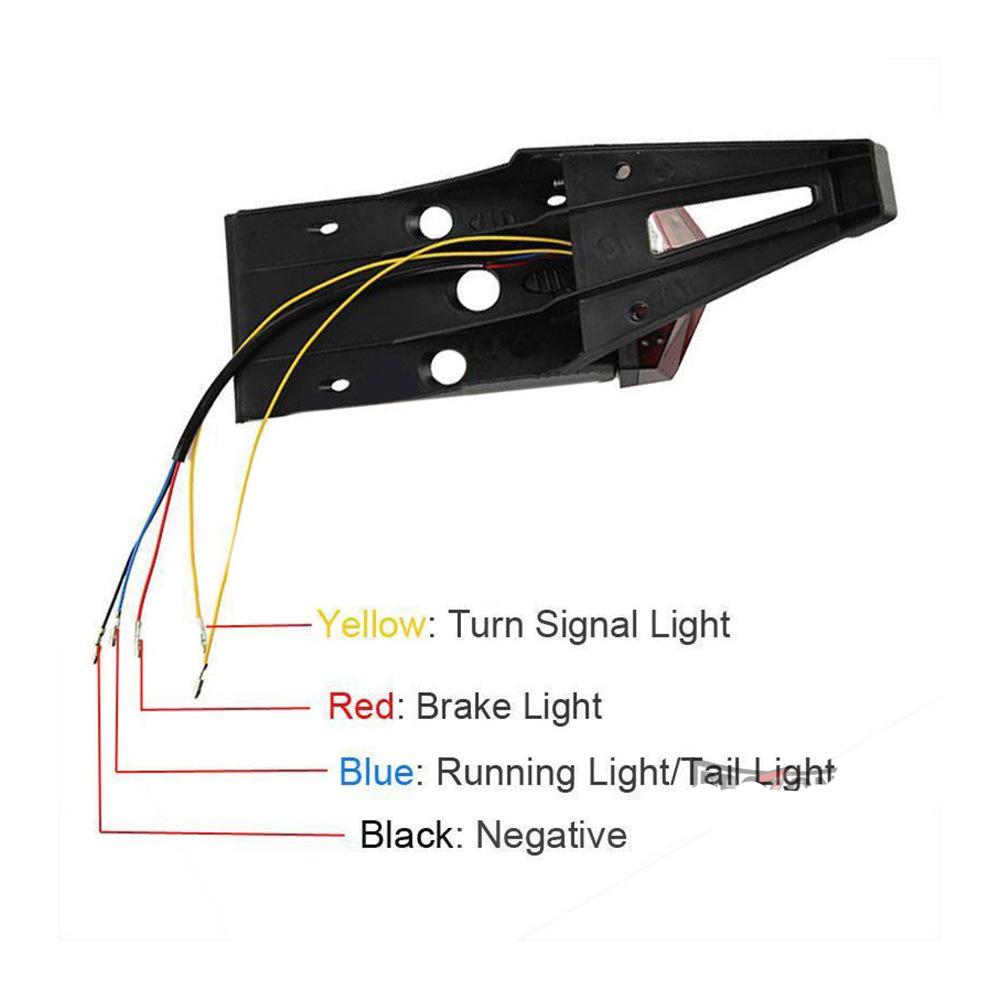 Universal 12V Motorcycle LED Tail Light Rear Fender Stop Brake Lights License Plate Light Bracket Holder For Dirt Bike Motorbike