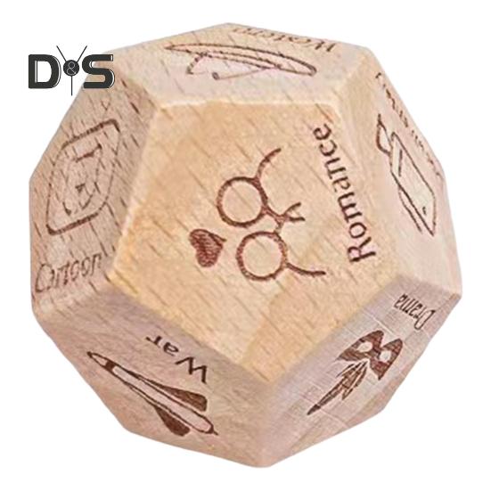12 Sides Food Decision Dice Wooden Couple Date Night Ideas Dice Portable Dinner Takeaway Decider Dice Adults Girlfriend Boyfriend Date Night Props