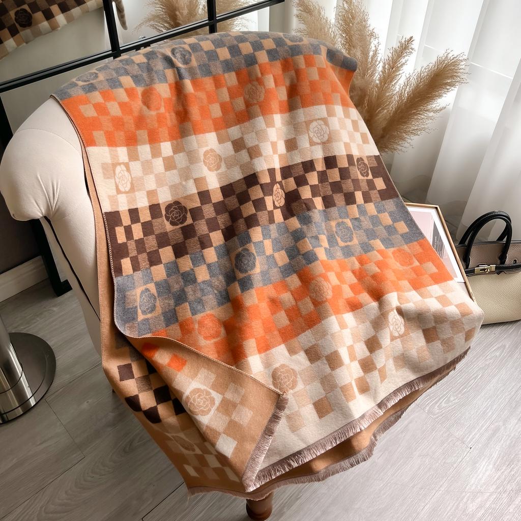 Latest Women Fashionable Pashmina Jacquard Versatile Thickened Warm Scarf Shawl, Daily Wear For Air Conditioning Environment