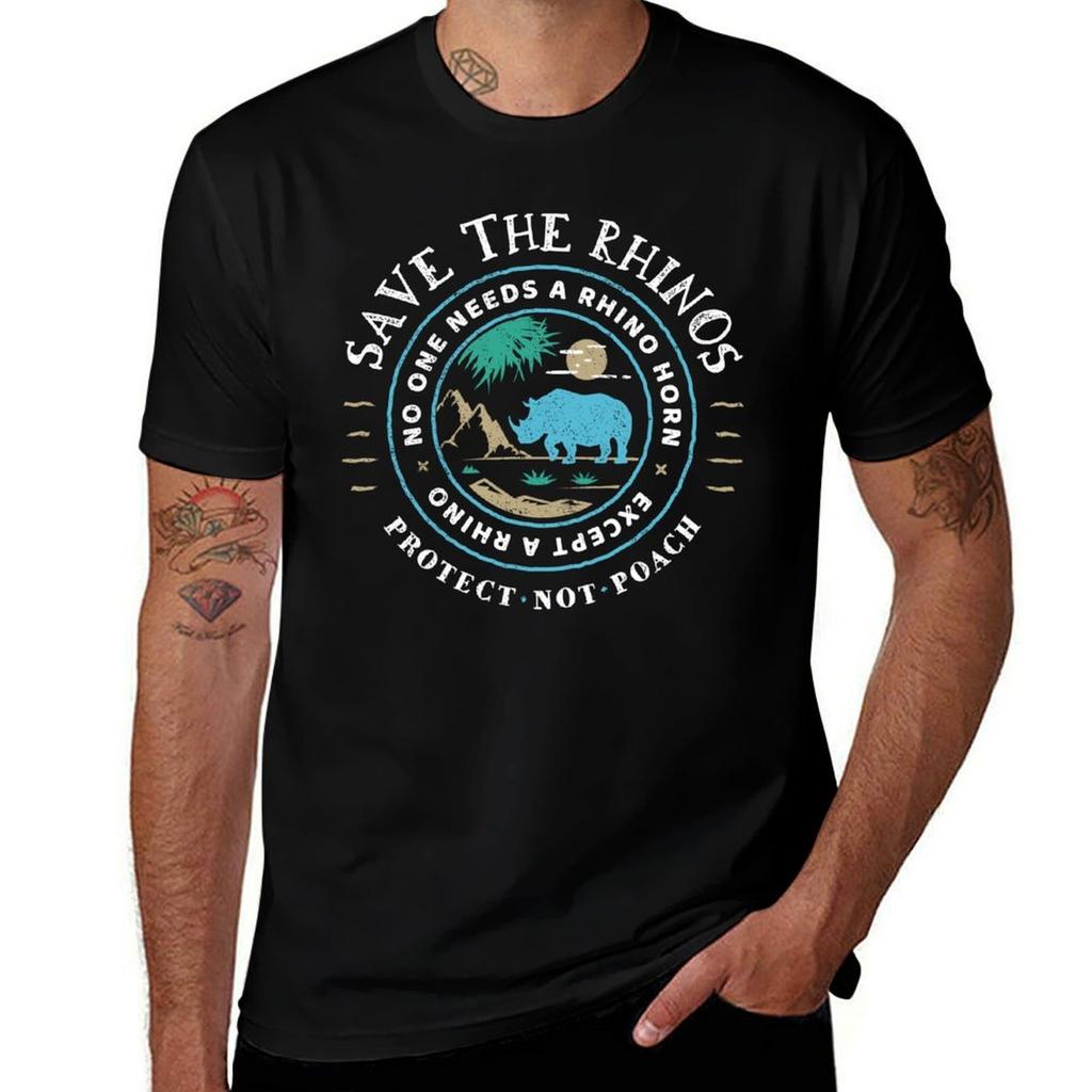Save The Rhinos No One Needs a Rhino Horn Except A Rhino TShirt Standard Fit Solid Tee Shirt