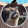 Wild Animal Raccoon Round Beach Towel Soft Microfiber Beach Blanket Sand Free Quick Dry Circle Bath Towel Absorbent Yoga Mat