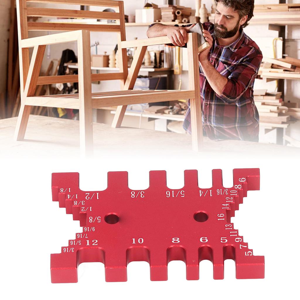 Dovetail Jig Tenon Caliper Aluminum Scale Card Measuring Woodworking Tool