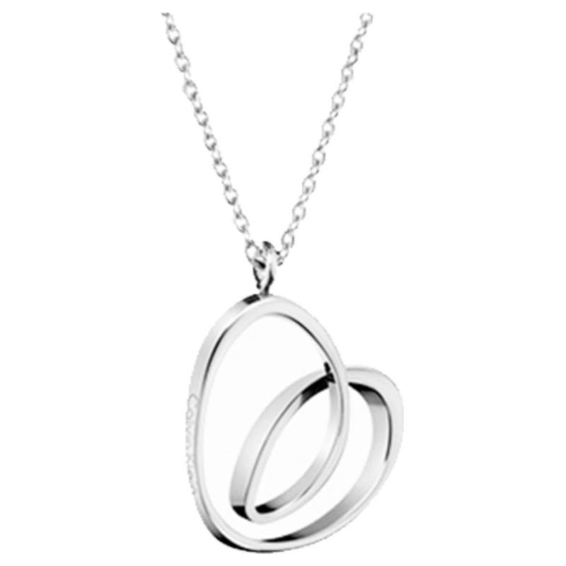 Calvin Klein Warm Heart Series Warm Heart Series Geometric Heart Stainless Steel Necklace Women's Silver 5983016 KJ5AMN000100-Silver F