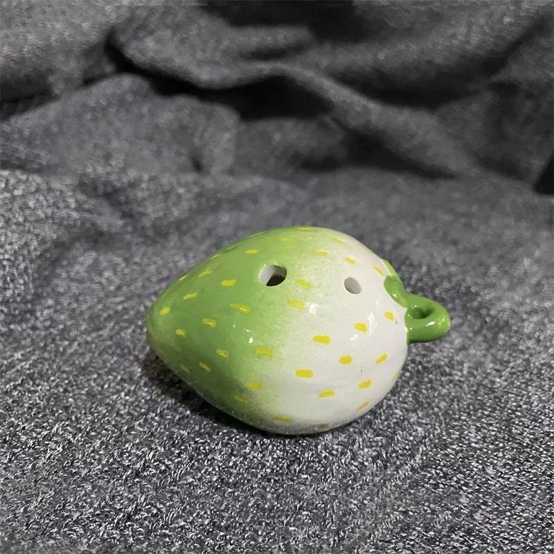 Strawberry Fruits Ocarina 6 Holes Creative Gradient Color Students Ceramics Handmade Ac Tone Orff Instruments For Beginners