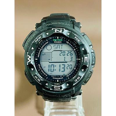 Used CASIO PRO TREK Solar Watch Black