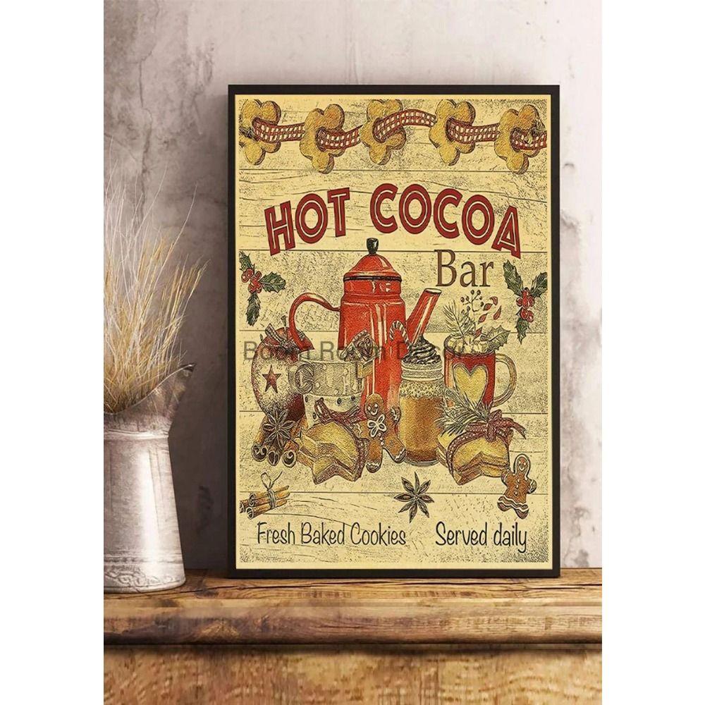 Vintage Christmas Metal Wall Decoration, Holiday Sticker Sign