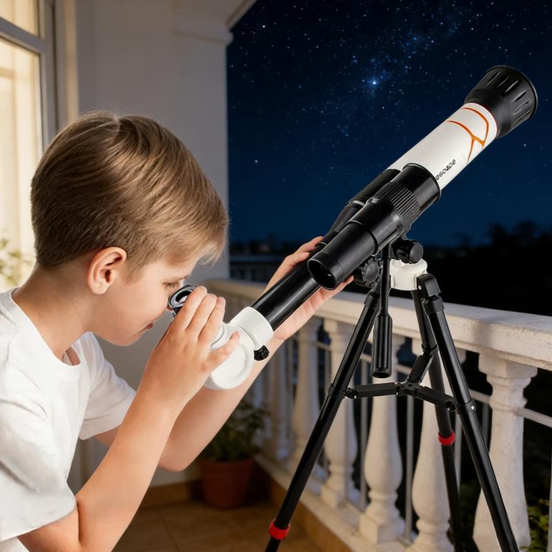 HD Астрономический Телескоп Детский Студенческий Монокуляр Для Наблюдения За Звездами Учебные Пособия Для Научного Эксперимента Симуляция/кемпинг белый