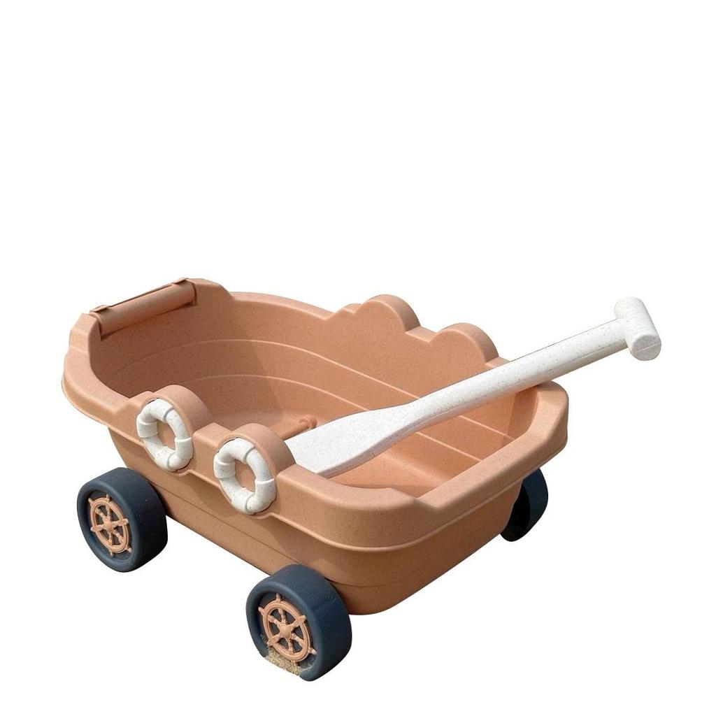 Korean Children's Wheat Straw Beach Toy Set: Boat & Handcart with Water Play and Sand Shovels