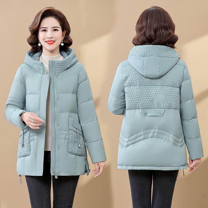

2025 New Winter Hooded Down Jacket for Women - Mid-Length, Warm, Cold-Proof, Stylish Temperament 2XL (120-135 jin)