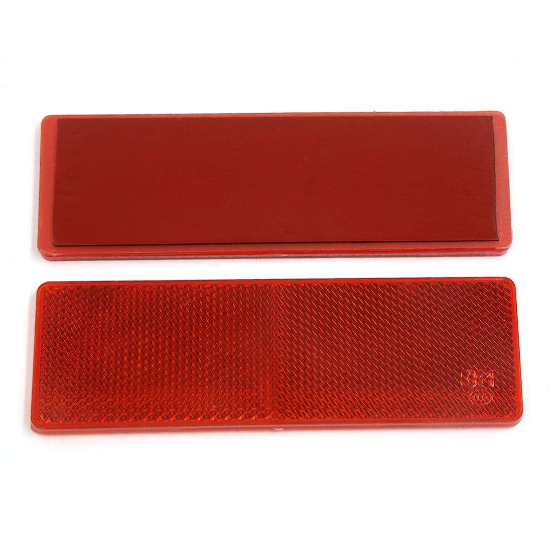 

uxcell Car Reflector Universal Truck Auto Red Plastic Adhesive Reflective Plate w/o Hole 2pcs