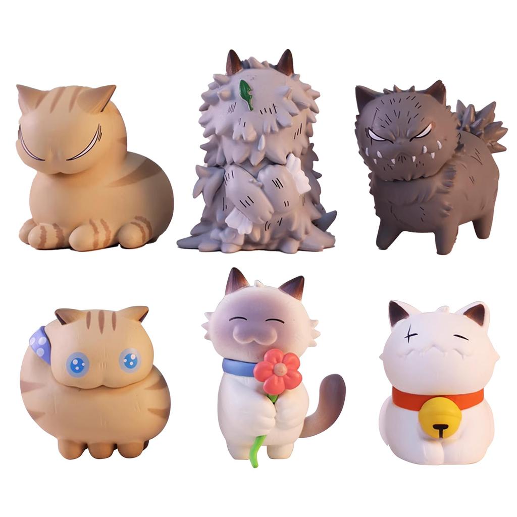 AAGWW Cat Figurine Capsule Toy Gachapon Character Toy Cute Gift Stray 6-Piece Set, Toy, Set, Decorative, Figurine, (Wandering Cat)