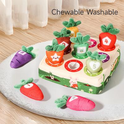 Baby Pull Carrot Plush Toy Montessori Number Shape Color Matching Toys Kids Learning Sensory Educational Toys Radish Games Gifts