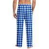 Men's Drawstring Pocket Casual Pants Plaid Stripe Print Pocket Casual Pants Home Pajama Pants