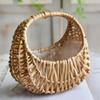 Willow Rattan Flower Arrangement Basket Yellow Wicker Half Moon Baskets  Wedding