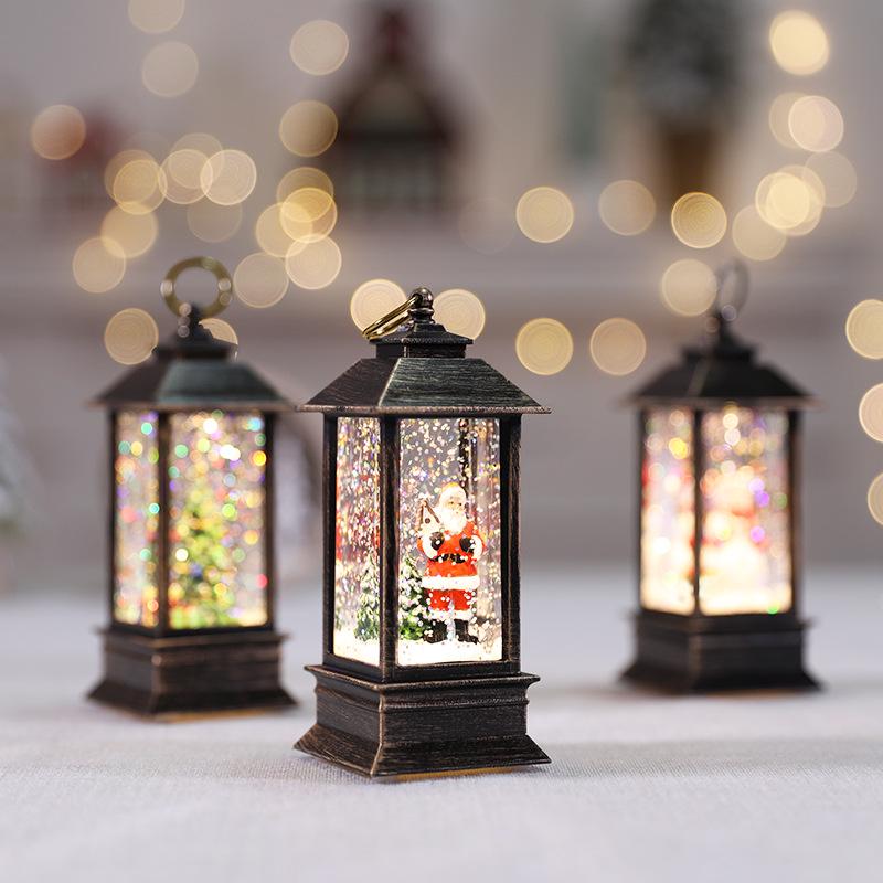 2026 Christmas Water-Filled Lantern for Desktop Decoration - Ideal for Hotel, Mall, and Shop Window Displays
