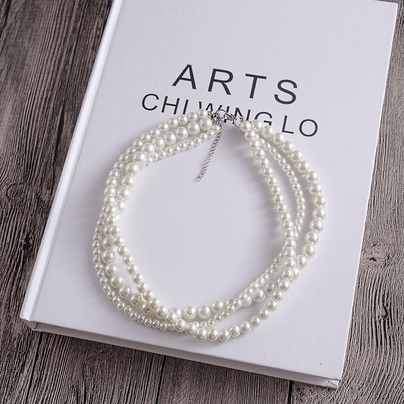 Fashion jewelry, bohemian multi-layer necklace, popular street auction popular pearl necklace.