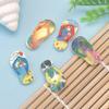 100pcs Simulation Slippers Summer Beach Miniature Accessories Mini Resin Slipper Model Toys for Doll House Shoes Slime Charms