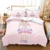 Kawaii Pipkin Pippa Bedding Set Single Twin Full Queen King Size Bed Set Adult Kid Bedroom Duvet cover Sets Anime Bed Sheet Set