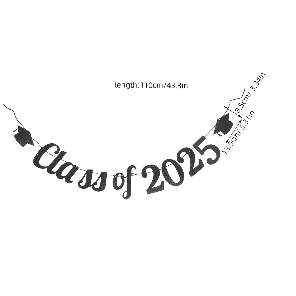1Set Graduation Party Hanging Banner 2025 Grad Photo Prop Backdrop Decoration Bright Festive Banner for Garden Door Courtyard