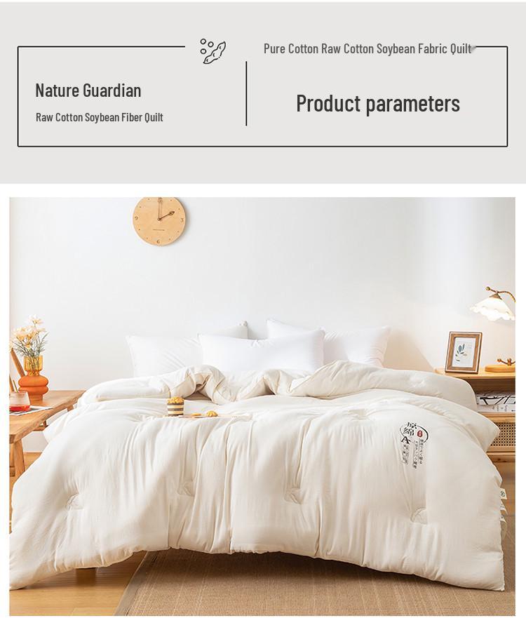 Thickened Soy Fiber and Cotton Quilt for Autumn/Winter - Warm, Washable Bedding for Single/Double Beds