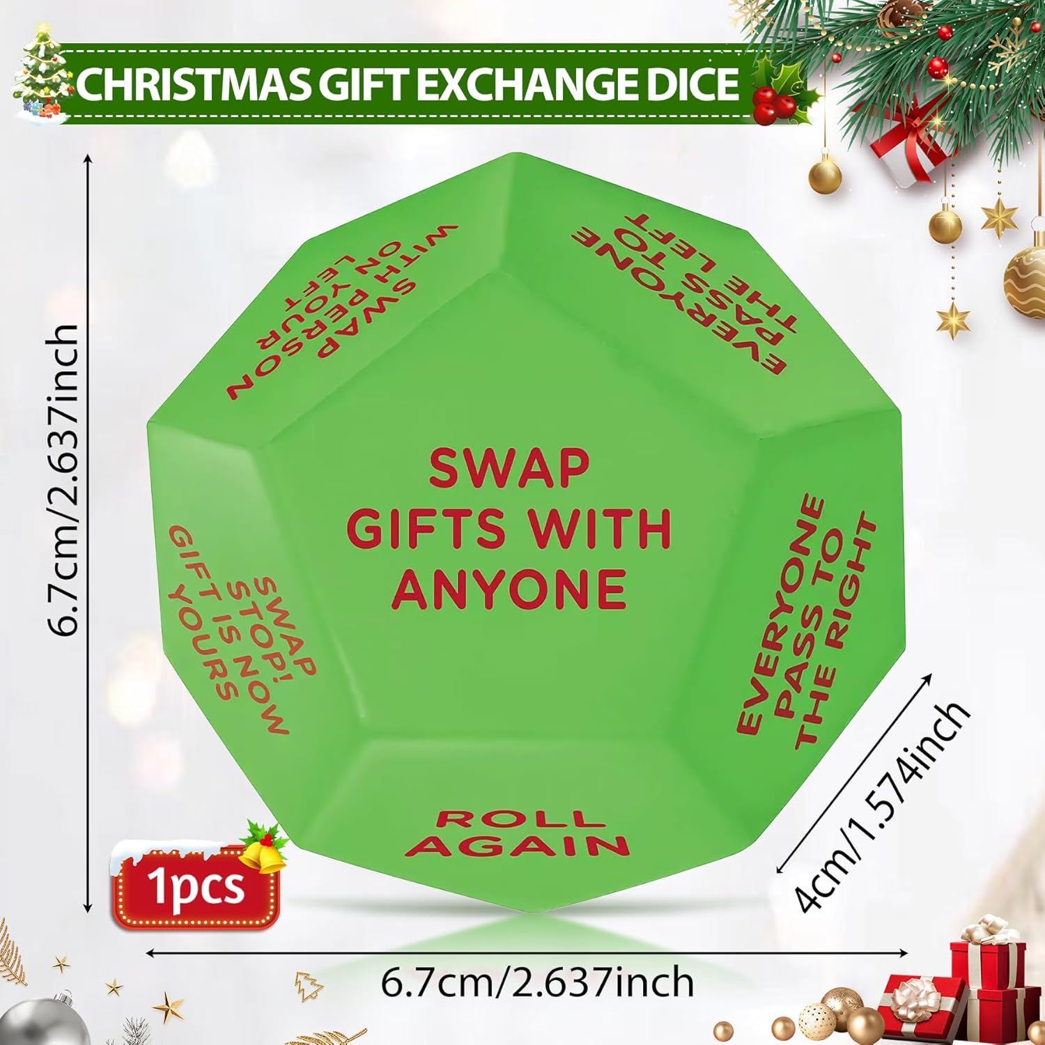 

2 шт. 2025 Новый-Санта Обмен подарками Игра в кости Обмен подарками Семейная игра 2PC