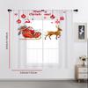 2PCS Santa Sleigh Reindeer Sheer Curtains, Christmas Gift Print, Rod Pocket Window Drapes for Xmas Holiday Kids Room Decor